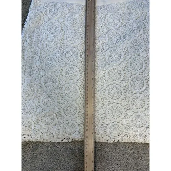 Banana Republic Womens Lace Overlay Pencil Skirt Taupe Size 10 Zip E156 - Picture 8 of 9